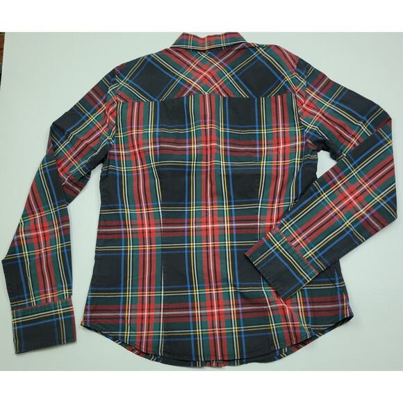 J.CREW Perfect Shirt in Stewart Plaid Tartan Long Sleeve Button Down Size 6 - Picture 4 of 7